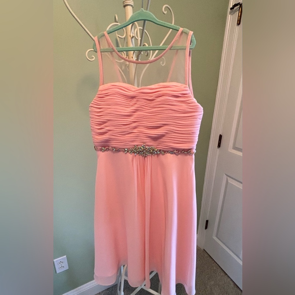 Girls pink size 12 special occasion dress with crystals